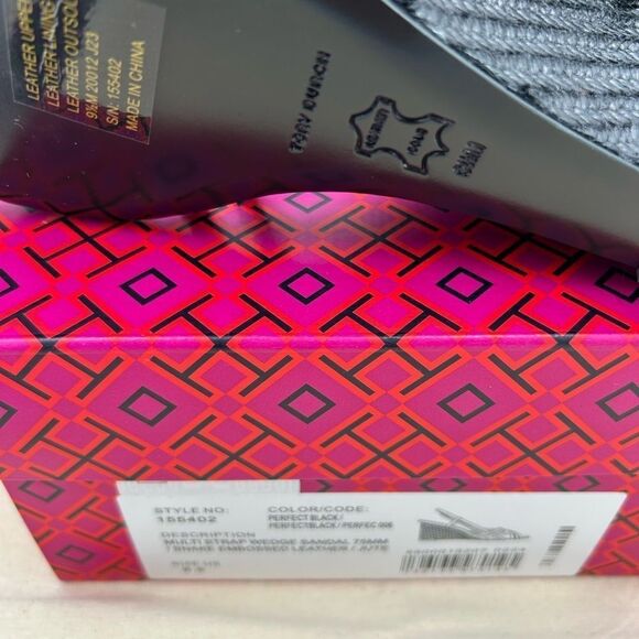 Women’s Tory Burch multi strap wedge sandal, snake embossed 75 mm size 9.5 - Picture 10 of 10